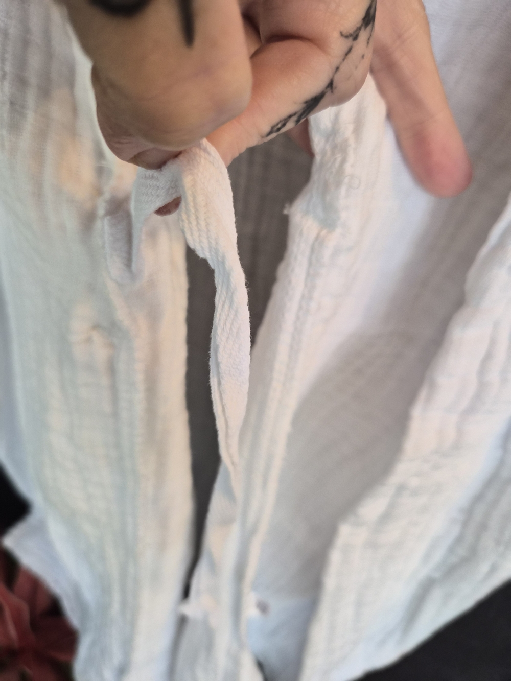 White Muslin One-Piece Robe - Picture 6 of 6